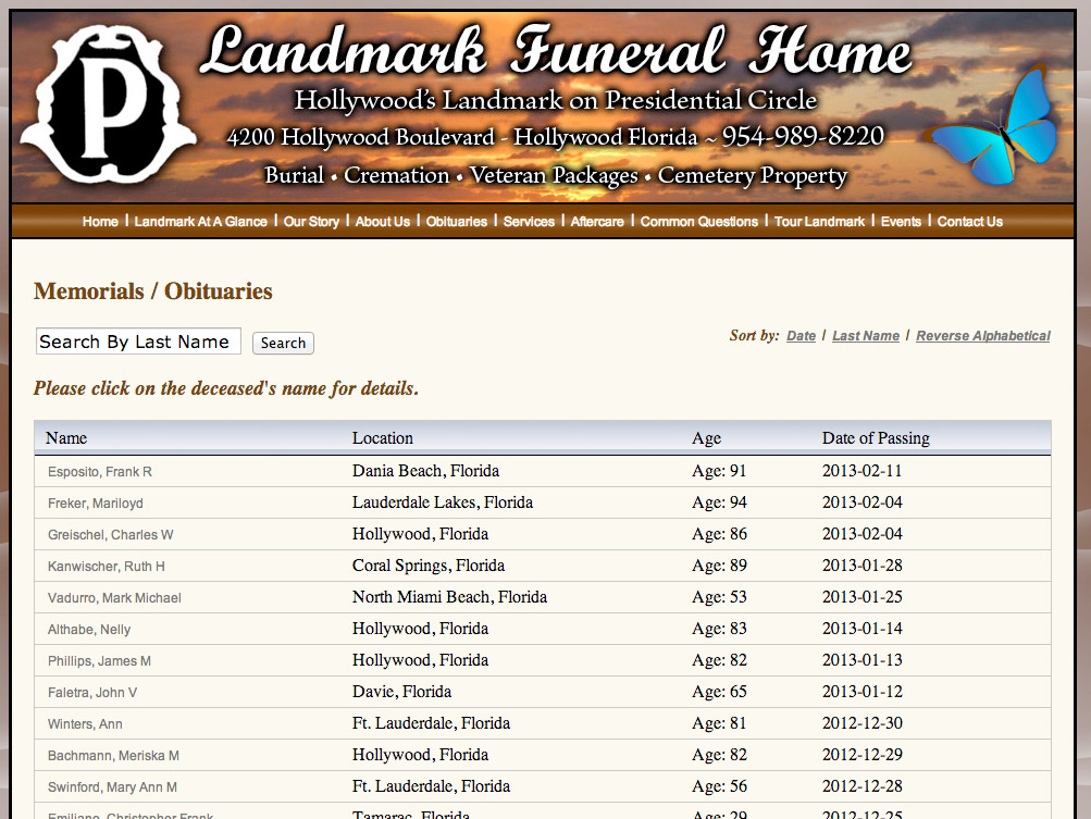 Landmark Obituaries